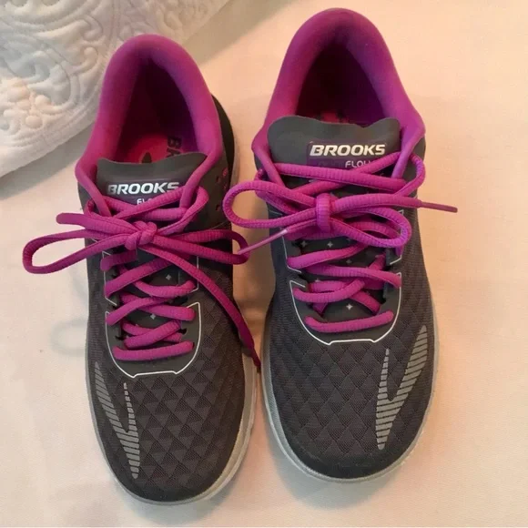 Brooks Running Shoes Pure Flow Purple Gray Athletic Sneakers Women Sz 6 Run Walk - Picture 3 of 11